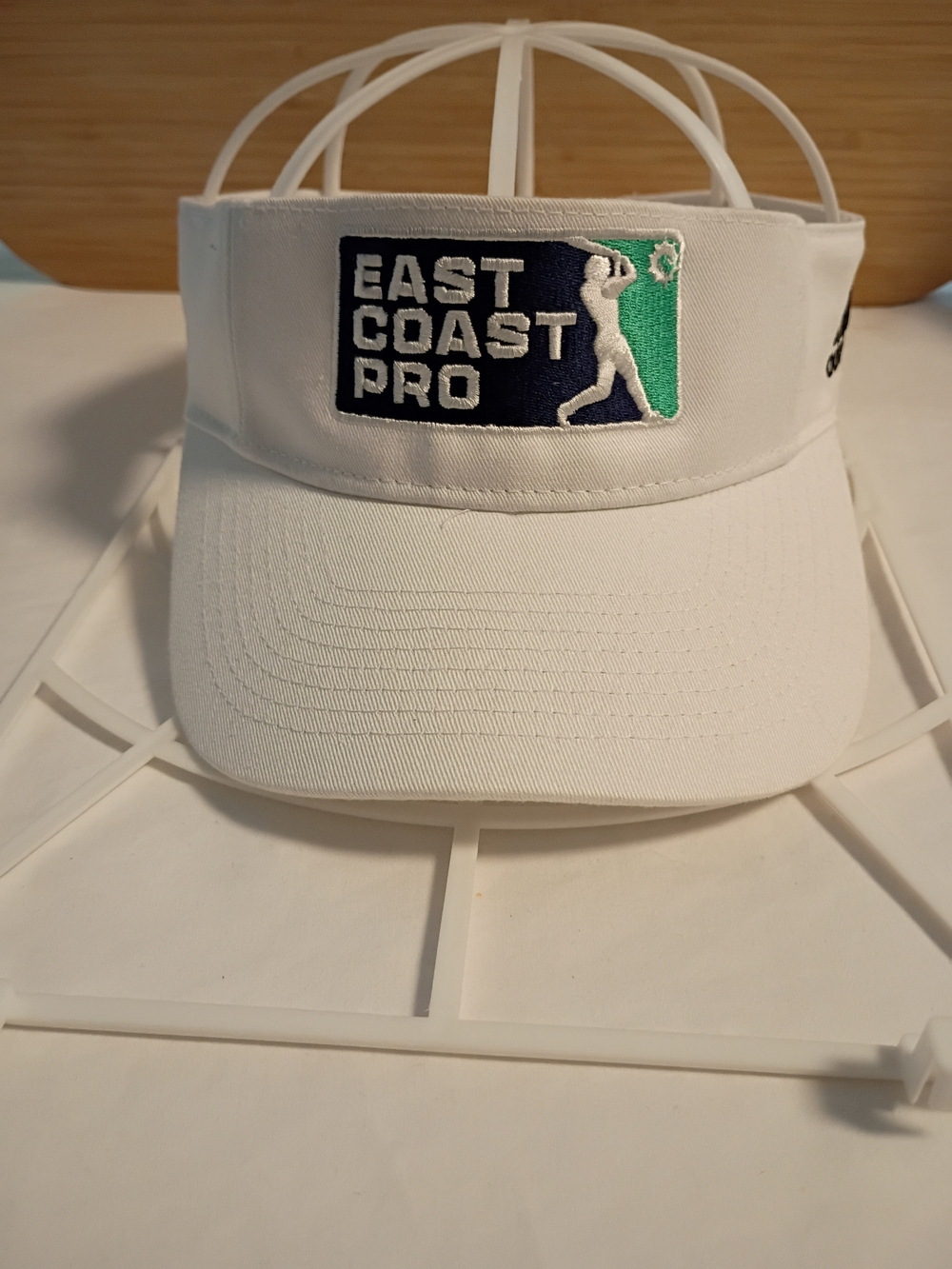 adidas White Visor with East Coast Pro Patch (Navy & Green)